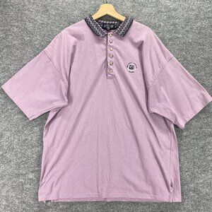 Aureus T-Shirt Men's XXL Purple Short Sleeve Aztec Trim Polo Logo Cotton Sport